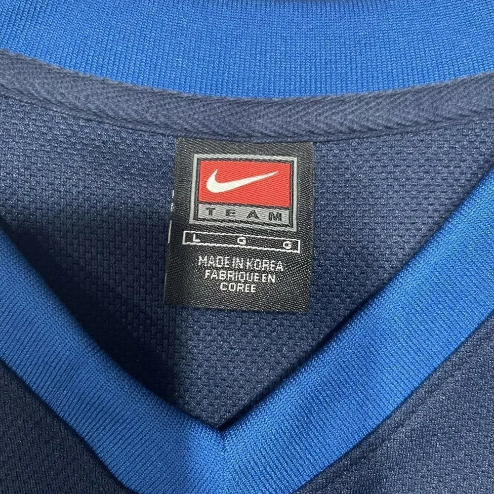 Vintage Nike NBA Authentics Detroit Pistons Team Jersey Pull Over Blue Large